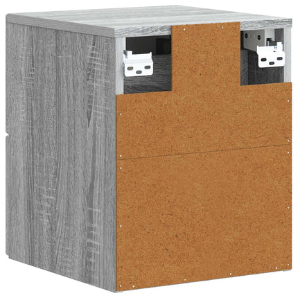Väggmonterat Sängbord 2 pcs Grå sonoma-ek 33 x 34,5 x 40 cm