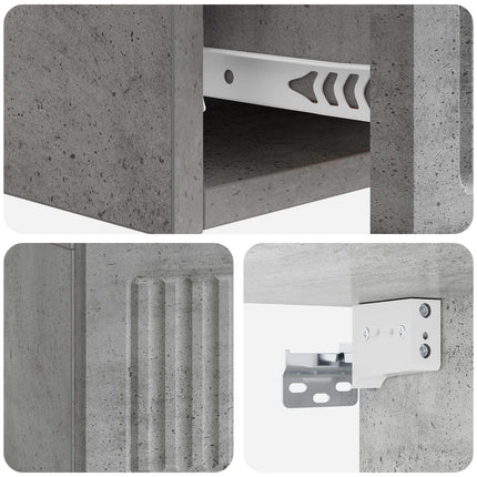 Väggmonterad sidobord Betonggrå 59 x 34,5 x 17 cm