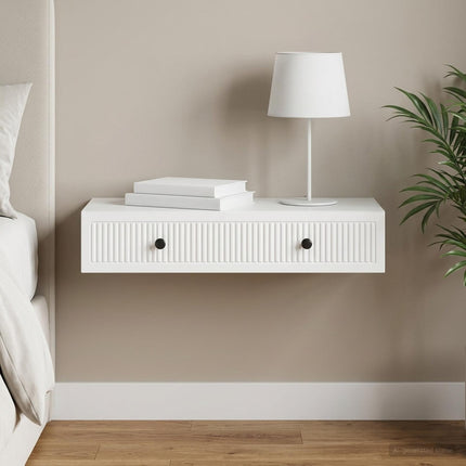 Väggmonterad sidobord Vit 87,5 x 34,5 x 17 cm Konstruerat trä