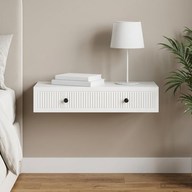 Väggmonterad sidobord Vit 87,5 x 34,5 x 17 cm Konstruerat trä