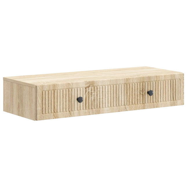 Väggmonterad sidobord Sonoma-ek 87,5 x 34,5 x 17 cm