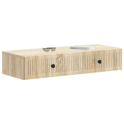Väggmonterad sidobord Sonoma-ek 87,5 x 34,5 x 17 cm