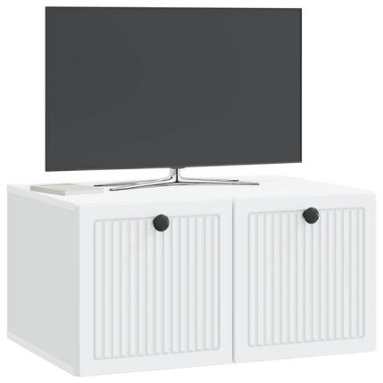 Väggmonterad TV-bänk Vit 59,5 x 41 x 30 cm Konstruerat trä