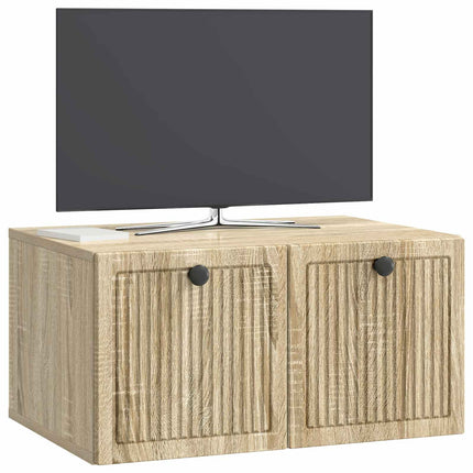 Väggmonterad TV-bänk Väggmonterad Sonoma-ek 59,5 x 41 x 30 cm