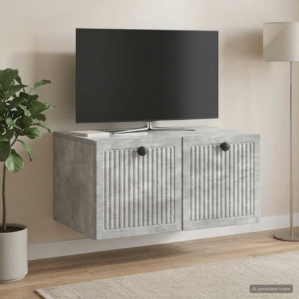 Väggmonterad TV-bänk Väggmonterad Betonggrå 59,5 x 41 x 30 cm