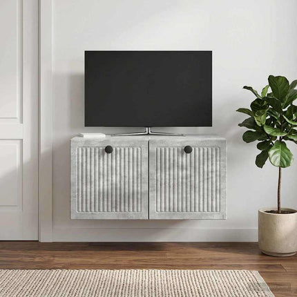 Väggmonterad TV-bänk Väggmonterad Betonggrå 59,5 x 41 x 30 cm