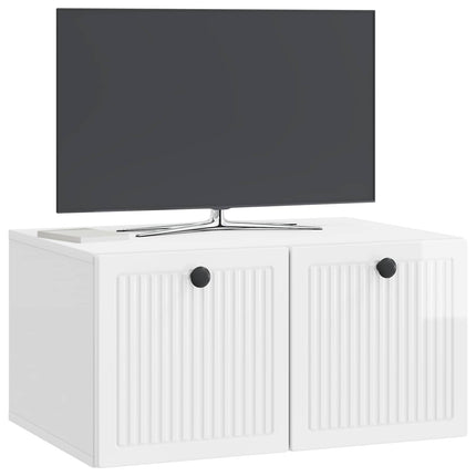 Väggmonterad TV-bänk Vit högglans 59,5 x 41 x 30 cm