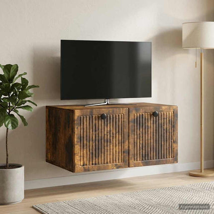 Väggmonterad TV-bänk Rökt ek 59,5 x 41 x 30 cm Konstruerat trä