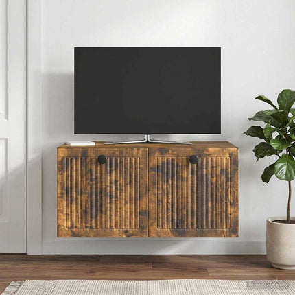 Väggmonterad TV-bänk Rökt ek 59,5 x 41 x 30 cm Konstruerat trä