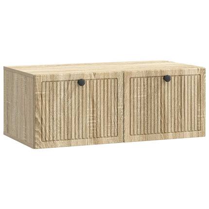 Väggmonterad TV-bänk Väggmonterad Sonoma-ek 78,5 x 41 x 30 cm