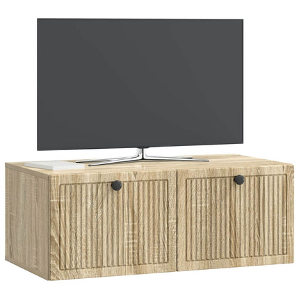 Väggmonterad TV-bänk Väggmonterad Sonoma-ek 78,5 x 41 x 30 cm