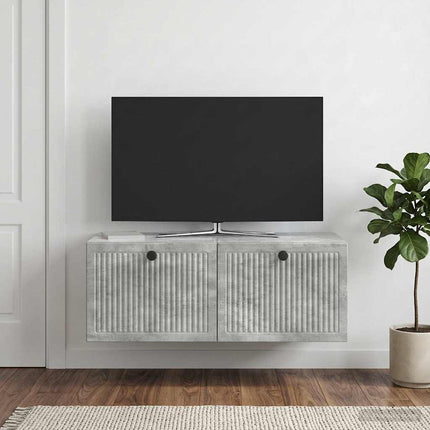 Väggmonterad TV-bänk Väggmonterad Betonggrå 78,5 x 41 x 30 cm