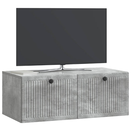 Väggmonterad TV-bänk Väggmonterad Betonggrå 78,5 x 41 x 30 cm