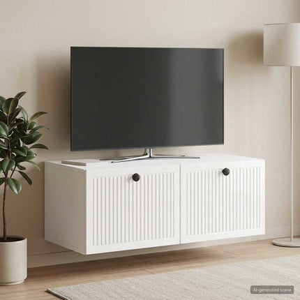 Väggmonterad TV-bänk Vit högglans 78,5 x 41 x 30 cm