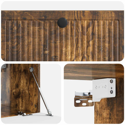 Väggmonterad TV-bänk Rökt ek 78,5 x 41 x 30 cm Konstruerat trä