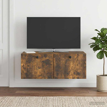 Väggmonterad TV-bänk Rökt ek 78,5 x 41 x 30 cm Konstruerat trä