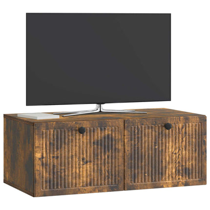 Väggmonterad TV-bänk Rökt ek 78,5 x 41 x 30 cm Konstruerat trä