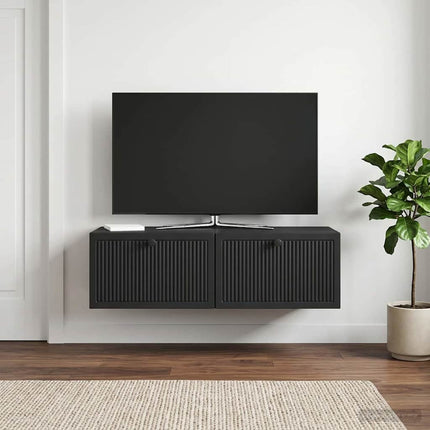 Väggmonterad TV-bänk Svart 98 x 41 x 30 cm Konstruerat trä