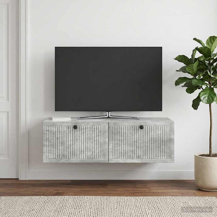 Väggmonterad TV-bänk Betonggrå 98 x 41 x 30 cm Konstruerat trä