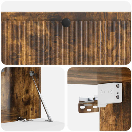 Väggmonterad TV-bänk Rökt ek 98 x 41 x 30 cm Konstruerat trä