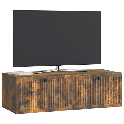 Väggmonterad TV-bänk Rökt ek 98 x 41 x 30 cm Konstruerat trä