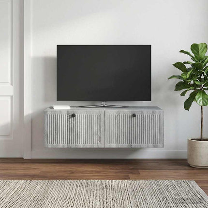 Väggmonterad TV-bänk Väggmonterad Grå sonoma-ek 98 x 41 x 30 cm