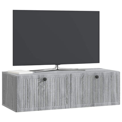 Väggmonterad TV-bänk Väggmonterad Grå sonoma-ek 98 x 41 x 30 cm