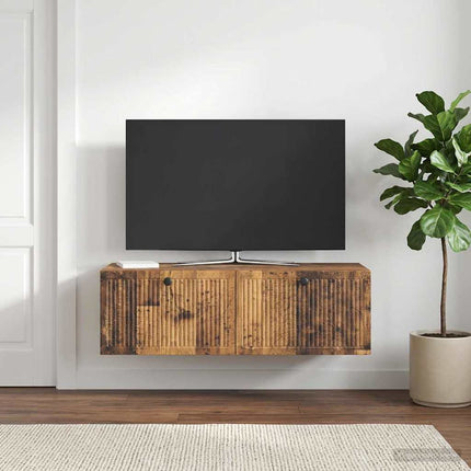 Väggmonterad TV-bänk Väggmonterad Gammalt trä 98 x 41 x 30 cm