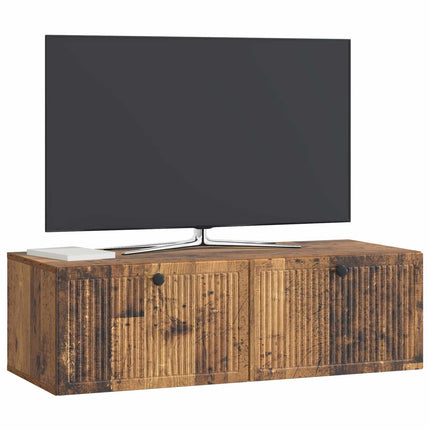 Väggmonterad TV-bänk Väggmonterad Gammalt trä 98 x 41 x 30 cm