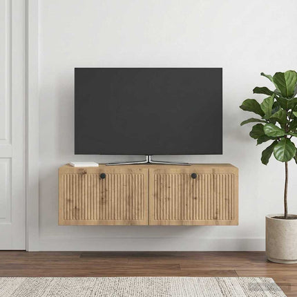 Väggmonterad TV-bänk 98 x 41 x 30 cm Artisan-ek Konstruerat trä