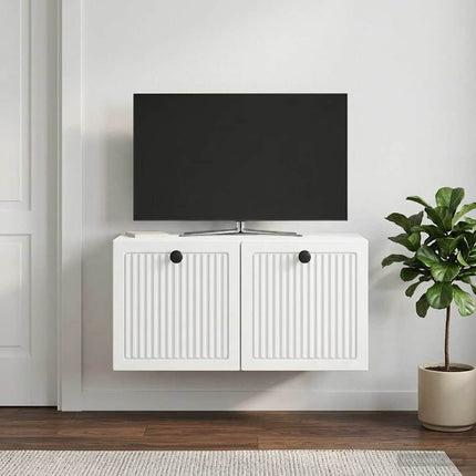 Väggmonterad TV-bänk Vit 59,5 x 31 x 30 cm Konstruerat trä