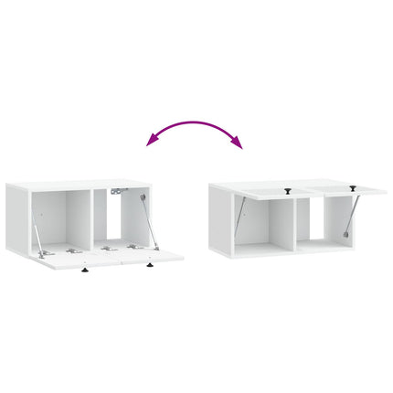 Väggmonterad TV-bänk Vit 59,5 x 31 x 30 cm Konstruerat trä