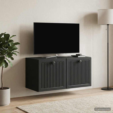 Väggmonterad TV-bänk Svart 59,5 x 31 x 30 cm Konstruerat trä