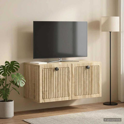 Väggmonterad TV-bänk Väggmonterad Sonoma-ek 59,5 x 31 x 30 cm