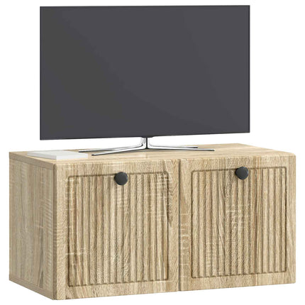Väggmonterad TV-bänk Väggmonterad Sonoma-ek 59,5 x 31 x 30 cm