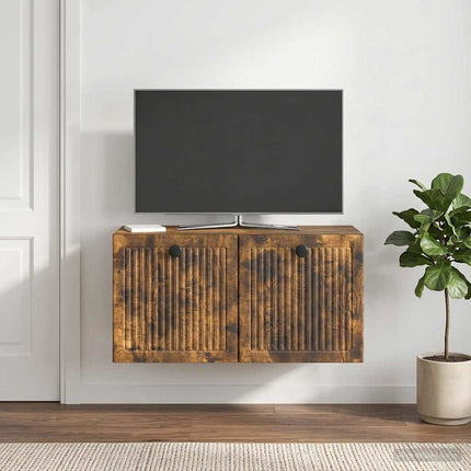 Väggmonterad TV-bänk Rökt ek 59,5 x 31 x 30 cm Konstruerat trä
