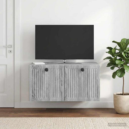 Väggmonterad TV-bänk Grå sonoma-ek 59,5 x 31 x 30 cm