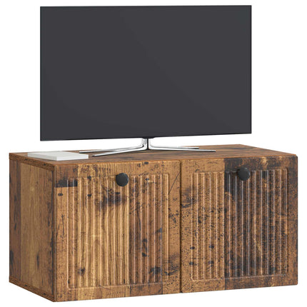 Väggmonterad TV-bänk Väggmonterad Gammalt trä 59,5 x 31 x 30 cm