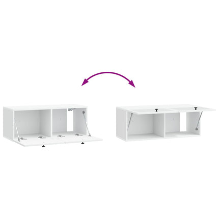 Väggmonterad TV-bänk Vit 78,5 x 31 x 30 cm Konstruerat trä