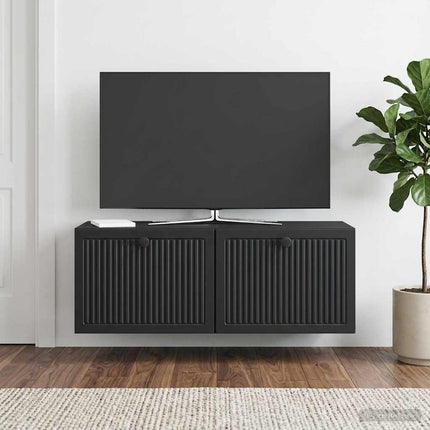 Väggmonterad TV-bänk Svart 78,5 x 31 x 30 cm Konstruerat trä