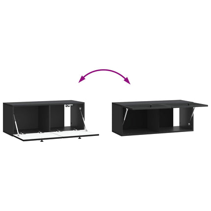 Väggmonterad TV-bänk Svart 78,5 x 31 x 30 cm Konstruerat trä
