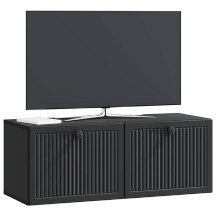 Väggmonterad TV-bänk Svart 78,5 x 31 x 30 cm Konstruerat trä