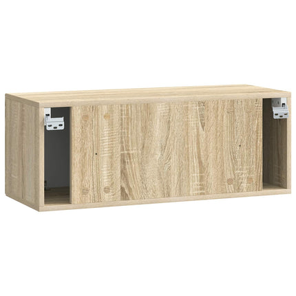 Väggmonterad TV-bänk Väggmonterad Sonoma-ek 78,5 x 31 x 30 cm