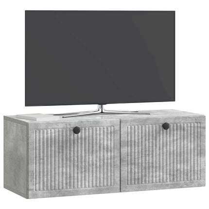 Väggmonterad TV-bänk Väggmonterad Betonggrå 78,5 x 31 x 30 cm
