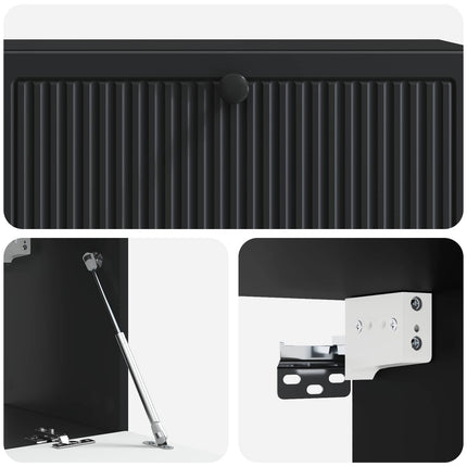 Väggmonterad TV-bänk Svart 98 x 31 x 30 cm Konstruerat trä