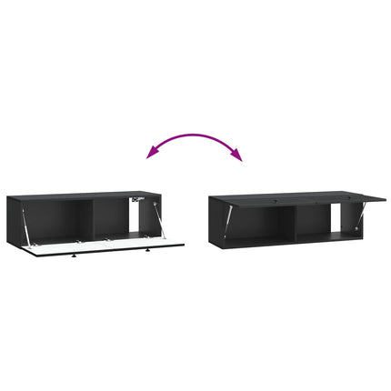 Väggmonterad TV-bänk Svart 98 x 31 x 30 cm Konstruerat trä