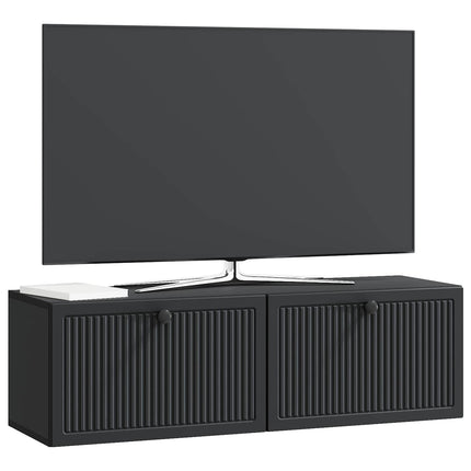 Väggmonterad TV-bänk Svart 98 x 31 x 30 cm Konstruerat trä