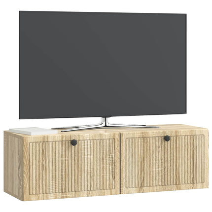 Väggmonterad TV-bänk Sonoma-ek 98 x 31 x 30 cm Konstruerat trä