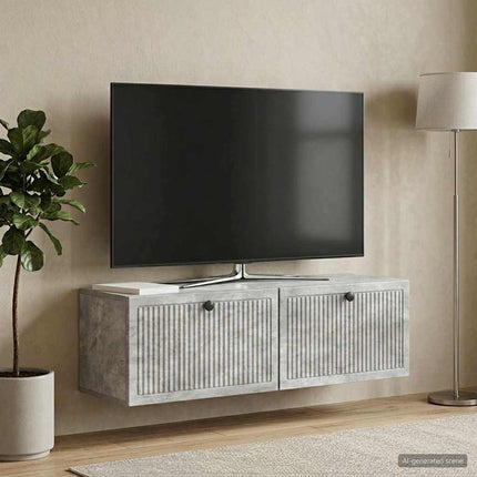 Väggmonterad TV-bänk Betonggrå 98 x 31 x 30 cm Konstruerat trä