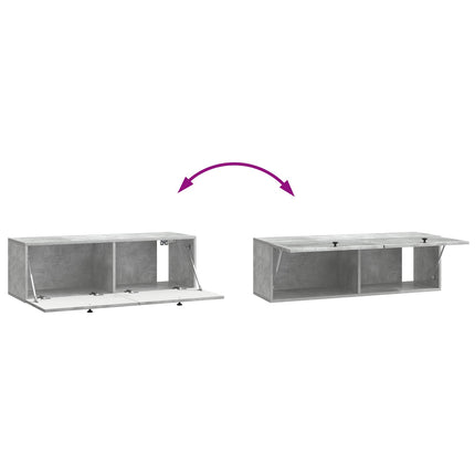 Väggmonterad TV-bänk Betonggrå 98 x 31 x 30 cm Konstruerat trä